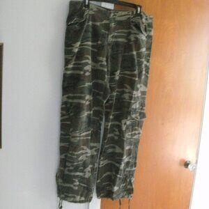 Khakis World Fashion Corduroy Camo Cargo Baggy Drawstring Ankle Joggers Pants 12